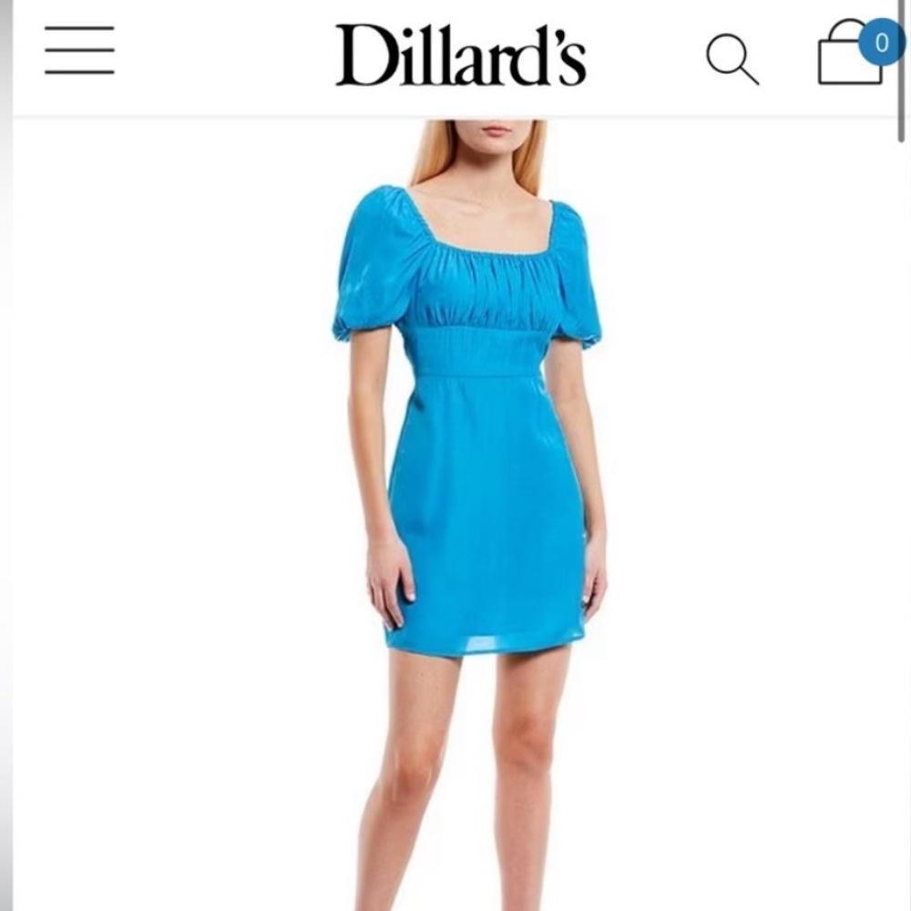 NWT GB Bright Blue Puff Sleeve Dress